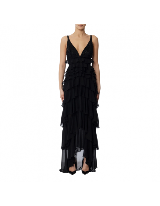 ROCHIE ELISABETTA FRANCHI, Ruffled Layers, Long, Black - ABR4252E2110 ROCHIE ELISABETTA FRANCHI, Ruffled Layers, Long, Black - ABR4252E2110