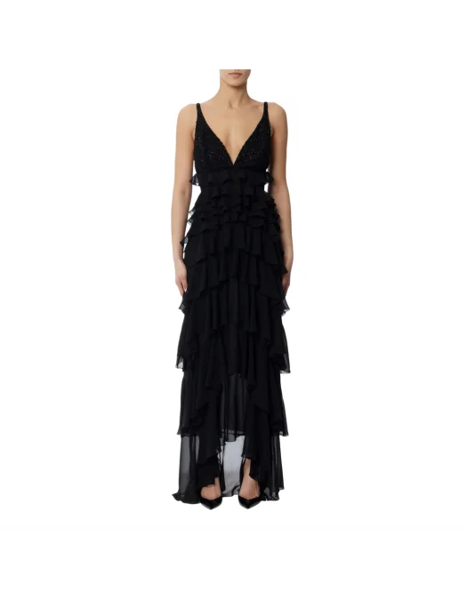 ROCHIE ELISABETTA FRANCHI, Ruffled Layers, Long, Black - ABR4252E2110 ROCHIE ELISABETTA FRANCHI, Ruffled Layers, Long, Black - ABR4252E2110