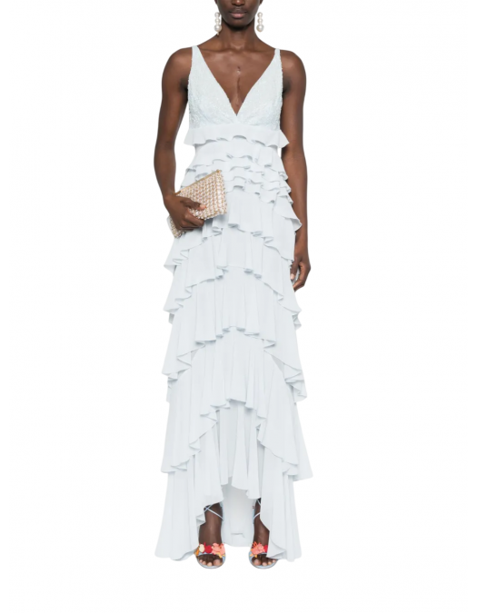ROCHIE ELISABETTA FRANCHI, Ruffled Layers, Long, Ice Blue - ABR4252E2A28 ROCHIE ELISABETTA FRANCHI, Ruffled Layers, Long, Ice Blue - ABR4252E2A28
