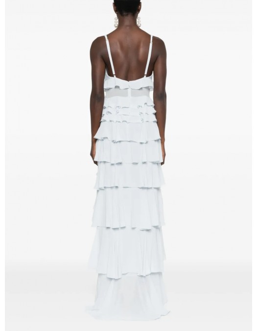 ROCHIE ELISABETTA FRANCHI, Ruffled Layers, Long, Ice Blue - ABR4252E2A28 ROCHIE ELISABETTA FRANCHI, Ruffled Layers, Long, Ice Blue - ABR4252E2A28