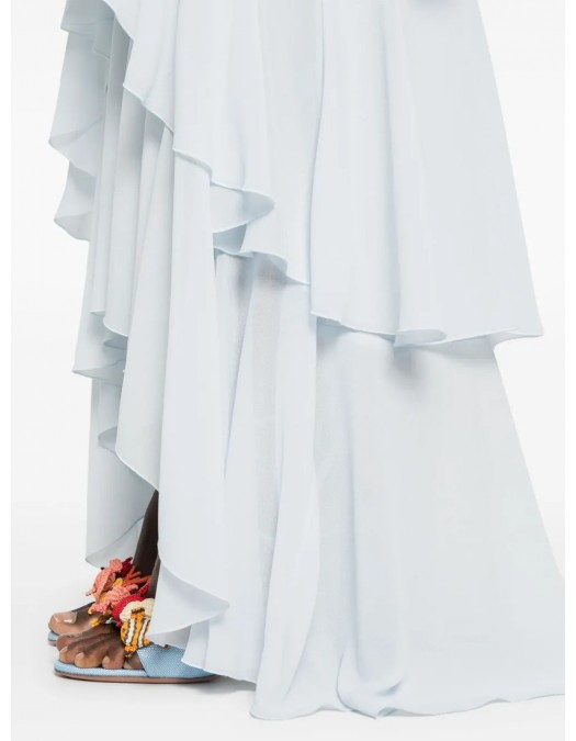 ROCHIE ELISABETTA FRANCHI, Ruffled Layers, Long, Ice Blue - ABR4252E2A28 ROCHIE ELISABETTA FRANCHI, Ruffled Layers, Long, Ice Blue - ABR4252E2A28