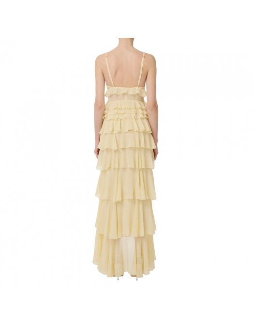 ROCHIE ELISABETTA FRANCHI, Ruffled Layers, Long, Light Yellow - ABR4252E2DC7 ROCHIE ELISABETTA FRANCHI, Ruffled Layers, Long, Light Yellow - ABR4252E2DC7