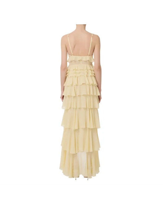 ROCHIE ELISABETTA FRANCHI, Ruffled Layers, Long, Light Yellow - ABR4252E2DC7 ROCHIE ELISABETTA FRANCHI, Ruffled Layers, Long, Light Yellow - ABR4252E2DC7