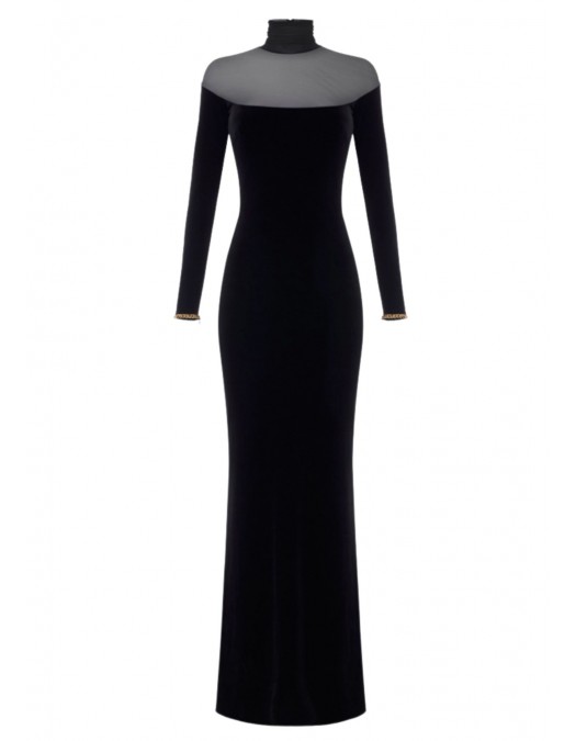 ROCHIE ELISABETTA FRANCHI, Bratari aurii atasate, Catifea, Negru - ABR4257E2110 ROCHIE ELISABETTA FRANCHI, Bratari aurii atasate, Catifea, Negru - ABR4257E2110