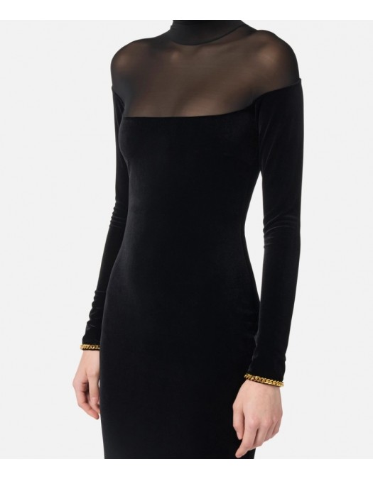ROCHIE ELISABETTA FRANCHI, Bratari aurii atasate, Catifea, Negru - ABR4257E2110 ROCHIE ELISABETTA FRANCHI, Bratari aurii atasate, Catifea, Negru - ABR4257E2110