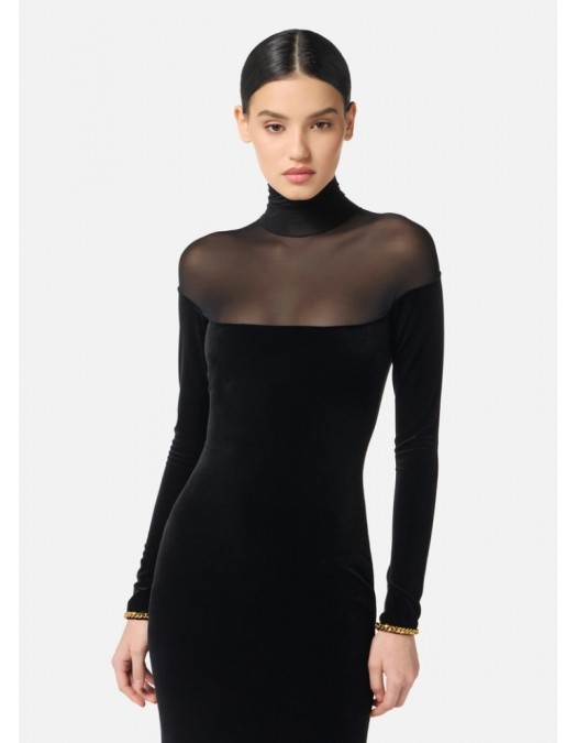 ROCHIE ELISABETTA FRANCHI, Bratari aurii atasate, Catifea, Negru - ABR4257E2110 ROCHIE ELISABETTA FRANCHI, Bratari aurii atasate, Catifea, Negru - ABR4257E2110