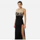 Rochie ELISABETTA FRANCHI, Red Carpet tulle and lurex jersey dress, Negru - ABR4462E2685