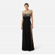 Rochie ELISABETTA FRANCHI, Red Carpet tulle and lurex jersey dress, Negru - ABR4462E2685