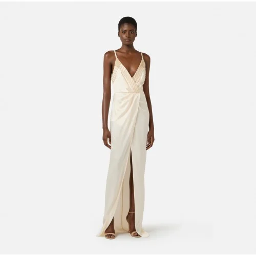 Rochie ELISABETTA FRANCHI, Red Carpet dress with embroidered crystals