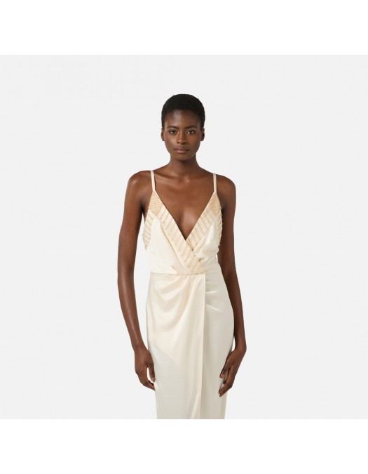 Rochie ELISABETTA FRANCHI, Red Carpet dress with embroidered crystals - ABR4862E2193