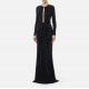 Rochie ELISABETTA FRANCHI, Red Carpet dress in cupro jersey fabric, Negru - ABR5462E2110