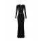 Rochie ELISABETTA FRANCHI, Red Carpet dress in cupro jersey fabric, Negru