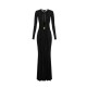 Rochie ELISABETTA FRANCHI, Red Carpet dress in cupro jersey fabric, Negru - ABR5462E2110