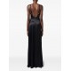 ROCHIE ELISABETTA FRANCHI, 3D Floral, Long, Silk, White Details, Black - ABR5752E2309 ROCHIE ELISABETTA FRANCHI, 3D Floral, Long, Silk, White Details, Black - ABR5752E2309