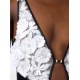 ROCHIE ELISABETTA FRANCHI, 3D Floral, Long, Silk, White Details, Black - ABR5752E2309 ROCHIE ELISABETTA FRANCHI, 3D Floral, Long, Silk, White Details, Black - ABR5752E2309