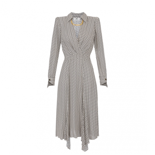 ROCHIE ELISABETTA FRANCHI, Geometric Print, Milk Details, Black