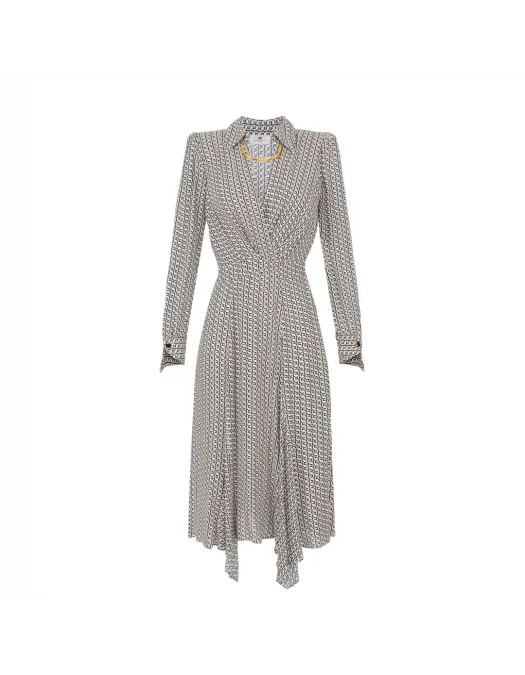 ROCHIE ELISABETTA FRANCHI, Geometric Print, Milk Details, Black - ABS0356E2EF1 ROCHIE ELISABETTA FRANCHI, Geometric Print, Milk Details, Black - ABS0356E2EF1