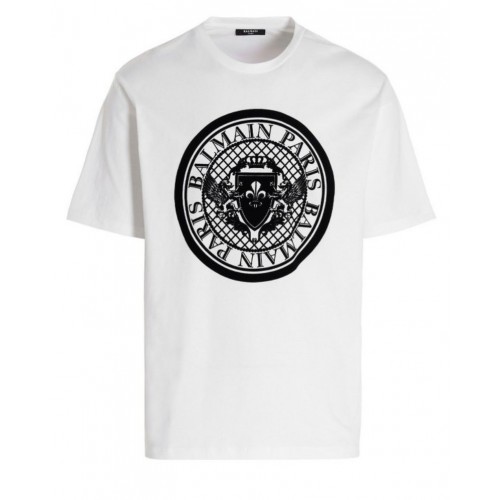 Tricou Balmain, ALB, Bumbac, COIN FLOCKED Tricou Balmain, ALB, Bumbac, COIN FLOCKED