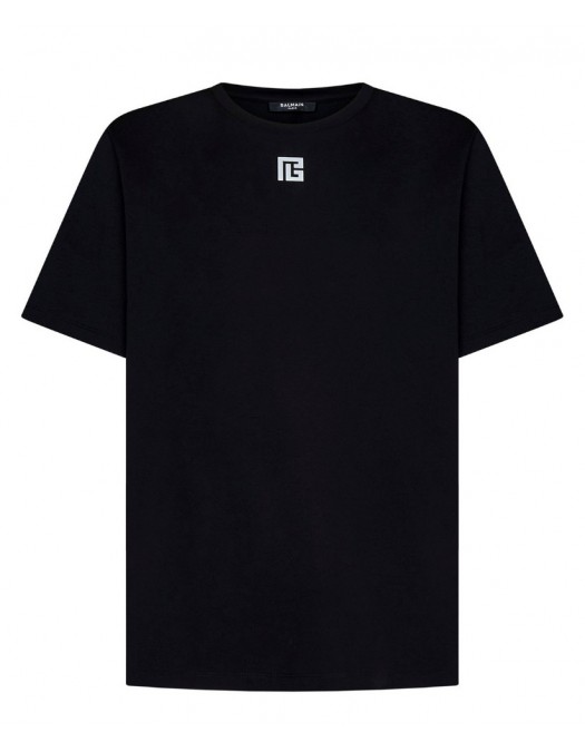 Tricou BALMAIN, Logo Double Print, Negru - AH1EG010BC03EEQ Tricou BALMAIN, Logo Double Print, Negru - AH1EG010BC03EEQ