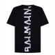 Tricou BALMAIN, Logo Double Print, Negru - AH1EG010BC03EEQ Tricou BALMAIN, Logo Double Print, Negru - AH1EG010BC03EEQ