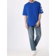 Tricou BALMAIN, Blue Oversized, Logo Atasat - AH1EH015BB15SER