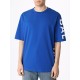 Tricou BALMAIN, Blue Oversized, Logo Atasat - AH1EH015BB15SER