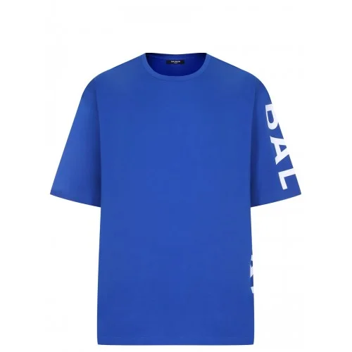 Tricou BALMAIN, Blue Oversized, Logo Atasat Tricou BALMAIN, Blue Oversized, Logo Atasat