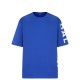 Tricou BALMAIN, Blue Oversized, Logo Atasat - AH1EH015BB15SER