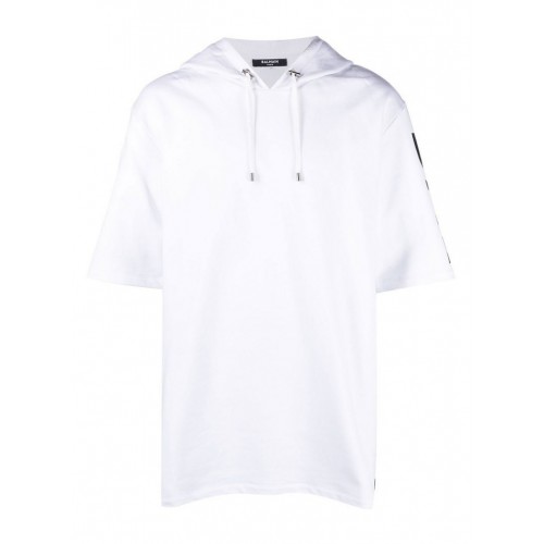Tricou BALMAIN, Logo Print Negru, White Tricou BALMAIN, Logo Print Negru, White