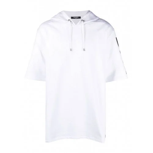 Tricou BALMAIN, Logo Print Negru, White