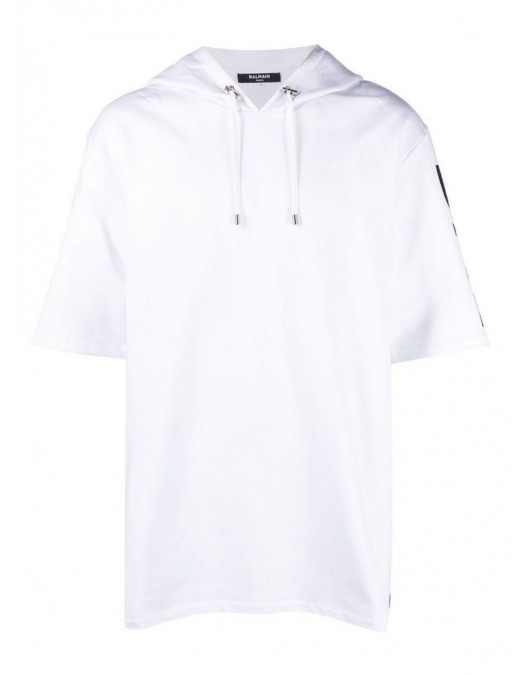 Tricou BALMAIN, Logo Print Negru, White - AH1JL000BB15GAB Tricou BALMAIN, Logo Print Negru, White - AH1JL000BB15GAB