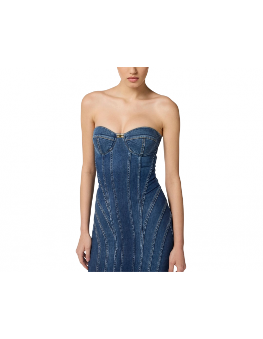 ROCHIE ELISABETTA FRANCHI, Midi,Denim Diva, Sculpted Fit, Blue - AJ44D56E2104 ROCHIE ELISABETTA FRANCHI, Midi,Denim Diva, Sculpted Fit, Blue - AJ44D56E2104
