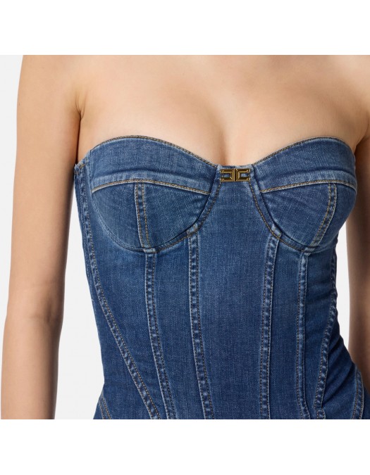 ROCHIE ELISABETTA FRANCHI, Midi,Denim Diva, Sculpted Fit, Blue - AJ44D56E2104 ROCHIE ELISABETTA FRANCHI, Midi,Denim Diva, Sculpted Fit, Blue - AJ44D56E2104