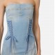 Rochie ELISABETTA FRANCHI, Denim dress with crossover laces - AJ47D61E2192