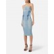 Rochie ELISABETTA FRANCHI, Denim dress with crossover laces - AJ47D61E2192