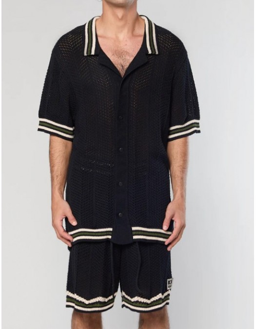 Camasa AINKER, 802 Black Knit Button Shirt - AKBS802100