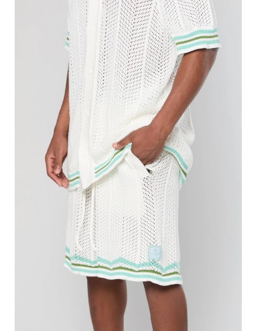 Camasa AINKER,  White Knit Button Shirt - AKBS802140