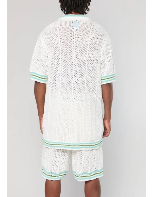 Camasa AINKER,  White Knit Button Shirt - AKBS802140