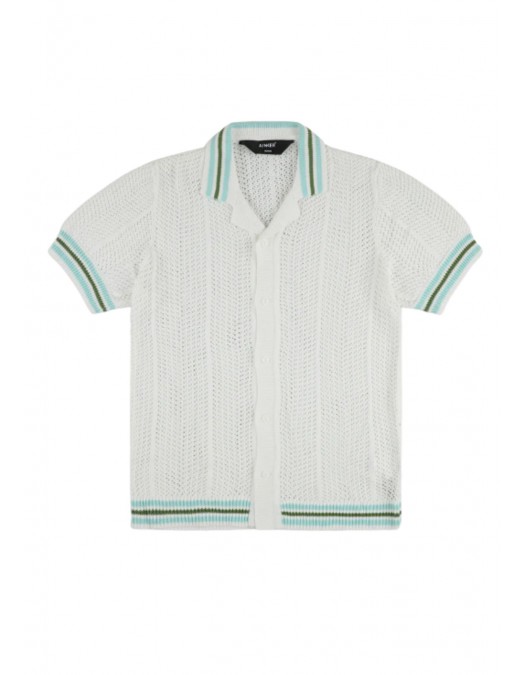 Camasa AINKER,  White Knit Button Shirt - AKBS802140