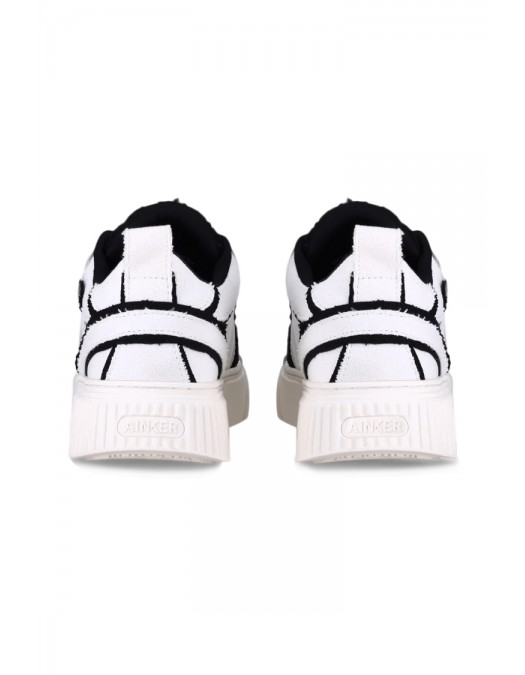 Sneakers AINKER, Star Line Canvas, Alb - AKSTL126141C