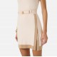 Rochie ELISABETTA FRANCHI,  knit fabric with shiny viscose bands, Beige - AM02S61E2U69