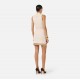 Rochie ELISABETTA FRANCHI,  knit fabric with shiny viscose bands, Beige - AM02S61E2U69