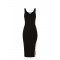 Rochie ELISABETTA FRANCHI, Dress in knit fabric with shiny viscose bands, Negru