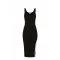 Rochie ELISABETTA FRANCHI, Dress in knit fabric with shiny viscose bands, Negru