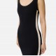 Rochie ELISABETTA FRANCHI, Dress in knit fabric with shiny viscose bands, Negru - AM03S61E2685