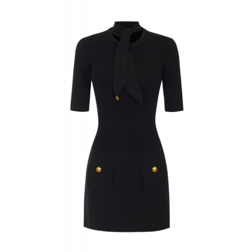 Rochie ELISABETTA FRANCHI, Mini dress in knit fabric with jewel buttons