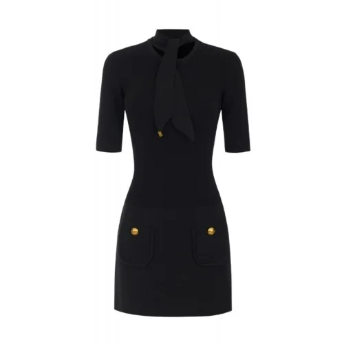 Rochie ELISABETTA FRANCHI, Mini dress in knit fabric with jewel buttons