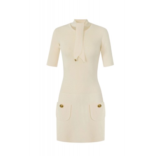 Rochie ELISABETTA FRANCHI, Mini dress in knit fabric with jewel buttons