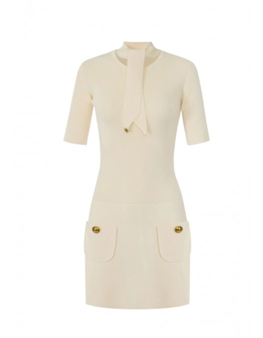 Rochie ELISABETTA FRANCHI, Mini dress in knit fabric with jewel buttons - AM04S66E2193
