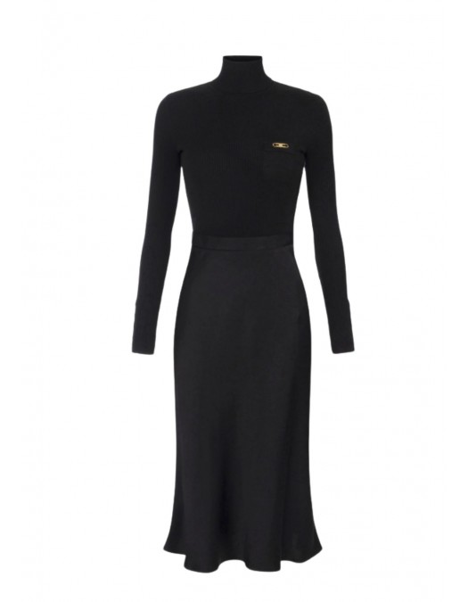 ROCHIE ELISABETTA FRANCHI, Duo, Bumbac si Matase, Negru - AM06B56E2110 ROCHIE ELISABETTA FRANCHI, Duo, Bumbac si Matase, Negru - AM06B56E2110